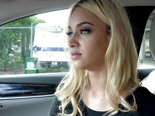 Blondie nubile Uma Jolie take meaty pecker in the car.