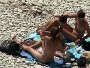 Pretty Nymphs Get Bare On The Beach